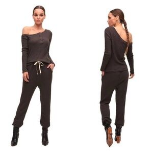 n:Philanthropy NWT Chocolate Waffle Knit Thermal Zayden Pocketed Joggers S